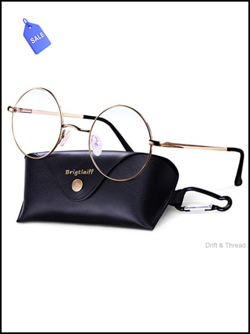 Unisex Blue Light Blocking Round Glasses Reinforced Metal Frame